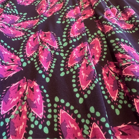 NWT LuLaRoe Floral Scribble XL Madison Skirt Unicorn Pockets Purple Teal Navy - Picture 4 of 10